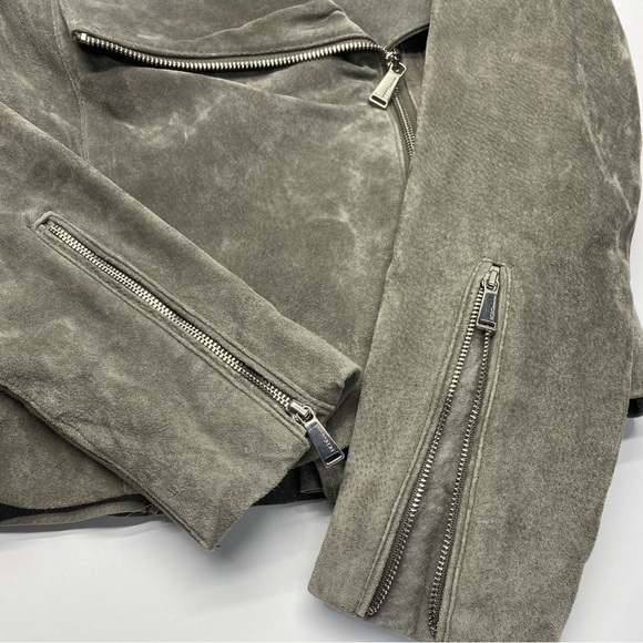 BCBGeneration Women's Gray Suede Jacket Small Pockets Sleeve Zippers - Picture 10 of 16